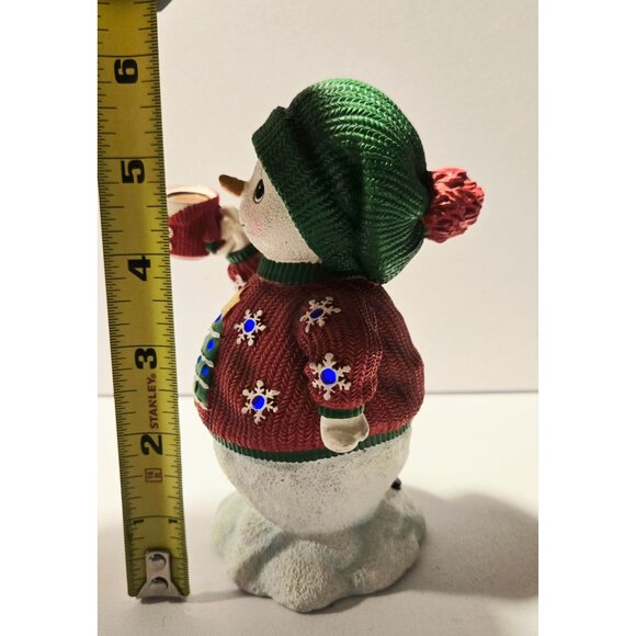 Precious Moments snowman w/ Music & flashing lights, great for desk decoration - Picture 6 of 7